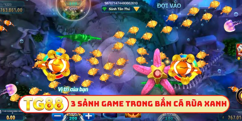 3 sảnh game trong bắn cá Rùa Xanh