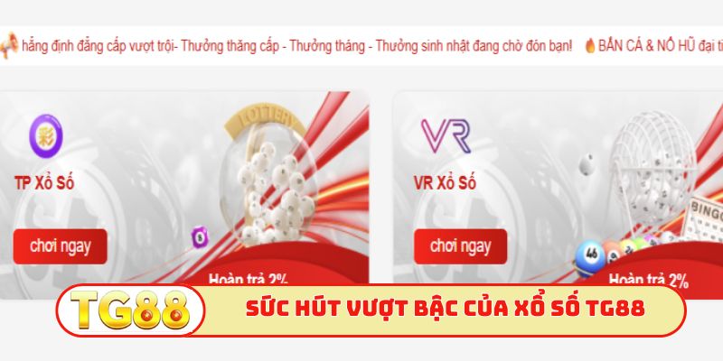 Sức hút vượt bậc của xổ số TG88